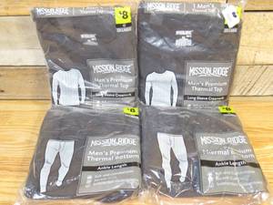 lot 91 image: Set of 2 Mission Ridge Mens Premium Thermal Top & Bottoms-Black