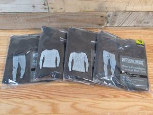 lot 95 image: 2 Sets of Mission Ridge Mens Premium Thermal Top & Bottoms- Black Size X-Large