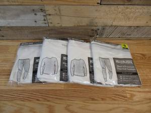 lot 92 image: 2 Sets Mission Ridge Mens Premium Thermal Top & Bottoms- White Size Medium