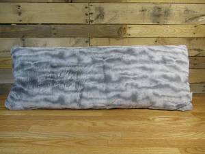 lot 159 image: Faux Fur Light Grey Body Pillow