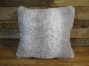 lot 158 image: Large Oeko Tex Faux Fur Throw Pillow - Snow Leopard
