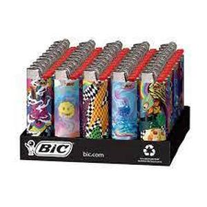 lot 103 image: Tray of 50 Bic Lighters-Variety of Designs