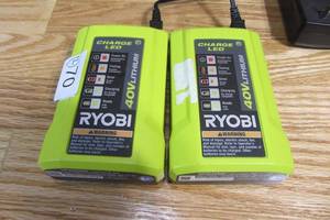lot 116 image: TWO - RYOBI GEN2 Lithium-ion 40 Volt 40v Slim Line Compact Battery Charger OP404