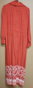 lot 127 image: Vintage OrangeyRed and White Polka Dot Dress wBelt