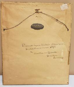 lot 132 image: Original Framed Art  Flernish Lace Maker (Pillow Lace)