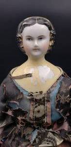 lot 155 image: Mary Todd Lincoln Doll, Late 1800s