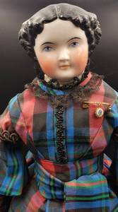 lot 156 image: Flat Top, Apple Cheeks Antique Doll