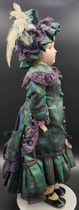 lot 312 image: Antique Kestner German Doll (154) Bisque Head Doll with Mohair Hair-Late 1800s