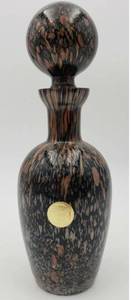 lot 238 image: Murano Black & Copper Swirl Perfume Bottle wStopper