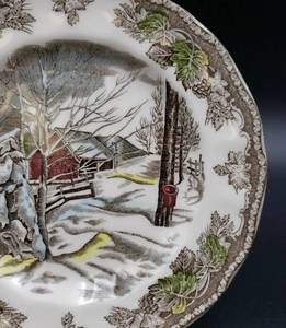 lot 271 image: Vintage Johnson Bros THE FRIENDLY VILLAGE Sugar Maples Bread Plate - 6 18 - Lot of 10