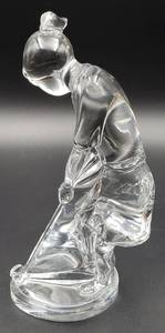 lot 292 image: Baccarat Crystal Glass Figurine of Woman Golfer