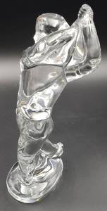 lot 293 image: Baccarat Crystal Glass Male Golfer Figurine