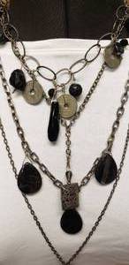 lot 200 image: Lovely Ann Lambrecht 4 Chain Sterling Silver Necklace