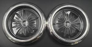 lot 130 image: Sterling Silver and Crystal Coasters - Lot of 8