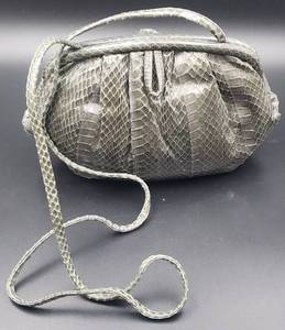 lot 182 image: Vintage Neiman Marcus Snake Skin Clutch