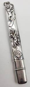 lot 181 image: Antique Victorian Sterling Silver Pendant Pencil & Sterling Silver Small Double Frame
