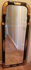 lot 193A image: Magnificent Black and Gilded Gold Beveled Glass Mirror