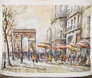 lot 152A image: Pretty Lithograph Prints of Paris by Lucien Delarue - Lot of 3