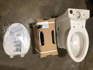American Standard Cadet 3 Decor Tall Height 2-Piece 1.28 GPF Single Flush Elongated Toilet with Seat in White, Seat Included Customer Returns See Pictures