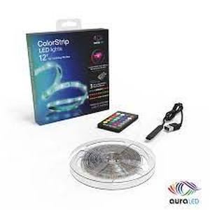 Lot of Tzumi Aura 12 ft. LED Color Strip Light with Remote and Pre-Programmed Holiday Modes   Customer Returns See Pictures