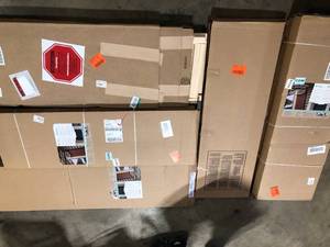 Pallet of Assorted Window Shutters  Various Models Sizes and Conditions  Customer Returns See Pictures