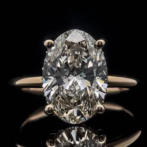 4.05 Carat Oval Cut Diamond Solitaire Hidden Halo Engagement Ring in 14k Yellow Gold w IGI REPORT $15,000 Retail VIDEO
