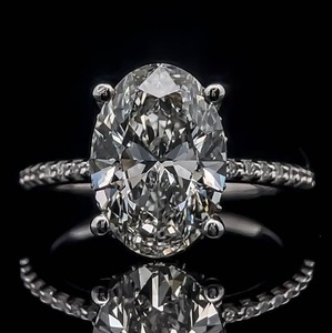 4.20 Carat Diamond Oval Solitaire & Hidden Halo Engagement Ring in 14k White Gold - IGI REPORT INCLUDED $16,625 Retail VIDEO