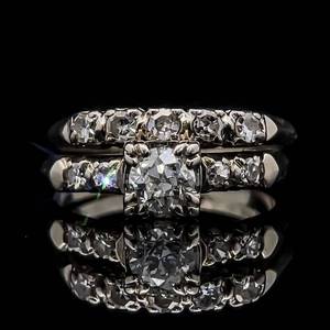 1 Carat Diamond Engagement & Wedding Ring 2-Piece Bridal Set in 14k White Gold VIDEO