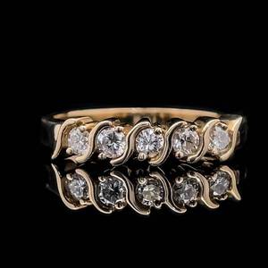 0.50ct Diamond Five-Stone Anniversary S-Channel Ring in 14k Yellow Gold