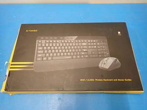 lot 37 image: Wireless Keyboard and Mouse package  new with damaged box, keyboard and mouse are in great condition