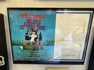 Trio of Hamms Beer Signs Hamms Bear for President, Hamms is the Catch of the Day, Think Dont Drink and Drive