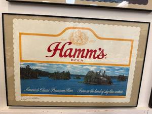 Pair of Hamms beer Framed Placemats