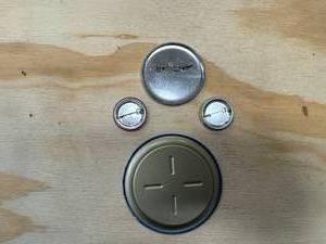 Trio of Hamms Beer Buttons and Hamms Beer Mini Plate