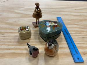 Vintage Porcelain Birds, Decorative Boxes, Wooden Bird Lady - made in Poland