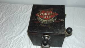 lot 3 image: Antique Grain Belt Beer Keg Tap Cooler