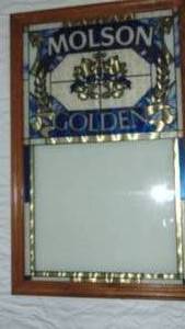lot 5 image: Molson Golden Stained Glass Decor 29 x 18 12