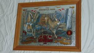 lot 23 image: Old Milwaukee The Whitetail Deer Framed Mirror - Mirror 1 in a Series of 8 (Lots 23 - 30)