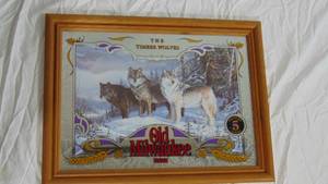 lot 27 image: Old Milwaukee The Timberwolves Framed Mirror - Mirror 5 in a Series of 8 (Lots 23 - 30)