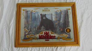 lot 30 image: Old Milwaukee The Bear Framed Mirror - Mirror 8 in a Series of 8 (Lots 23 - 30)