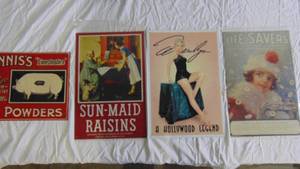 lot 63 image: Mixed Lot of Decorative Tin Wall Decor (4)