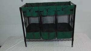 lot 91 image: 3 Section Laundry Hamper 36 x 18 x 30