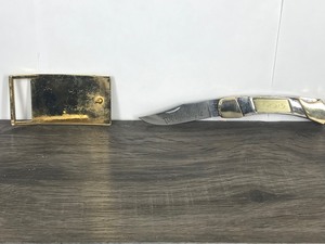 lot 105 image: U.S. Commemorative Society Knife and Belt Buckle Combo