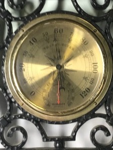 lot 111 image: Vintage Barometer, Humidity And Thermometer Springfield  Weather Station 18x9