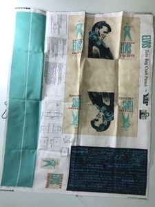 lot 122 image: 1985 Elvis Presley Official Cloth Textile Poster flag Tapestry Wall Banner & Elvis tote bag fabric project