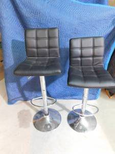 lot 204 image: 2 Adjustableswivel bar stools