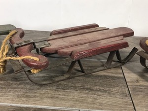 lot 147 image: 3 - Vintage Speedy Wooden Sleds for Decoration
