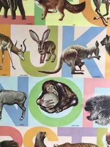 lot 165 image: Vintage Poster with Animals on it & ABCs