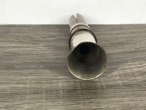lot 170 image: Tongue pincher duck call by Elam Fisher, Detroit Michigan.  Metal band and metal horn