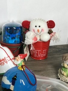 lot 308 image: Lot of Christmas Ornaments and More