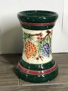 lot 309 image: 2 Candle Holders and 1 Pitcher with Pinecone Design